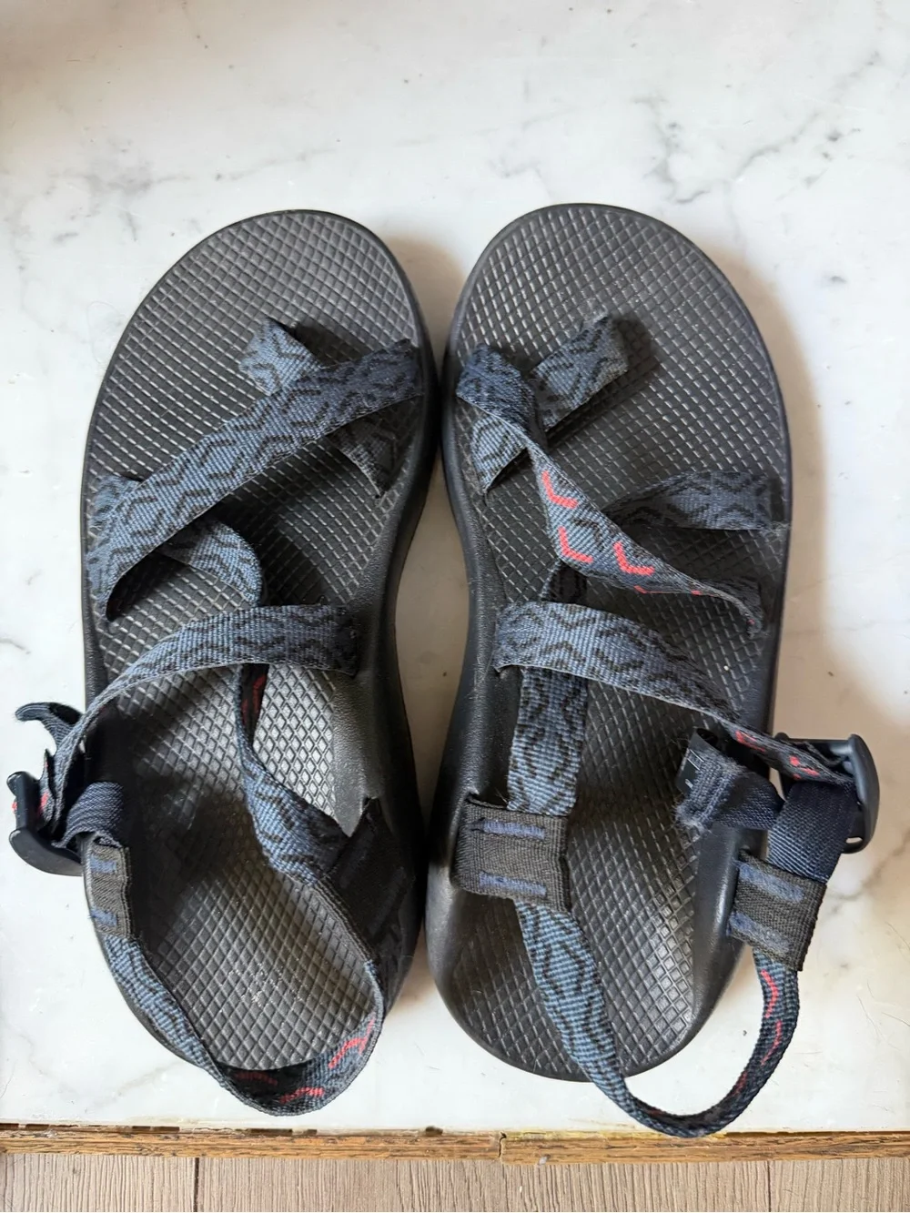Chaco Men's Black Sandals with Subtle Red Accents